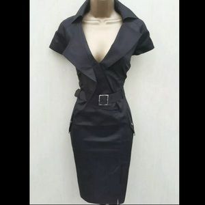 Karen Millen Black Military Safari Dress